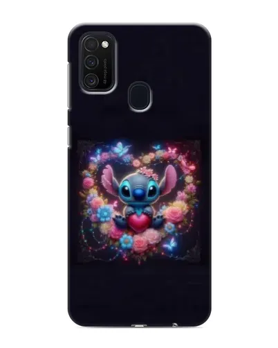Чехол для Samsung Galaxy M21s с картинкой «Stitch в цветах»