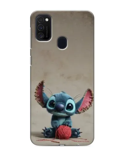 Чехол для Samsung Galaxy M21s с картинкой «Стич на коричневом фоне»