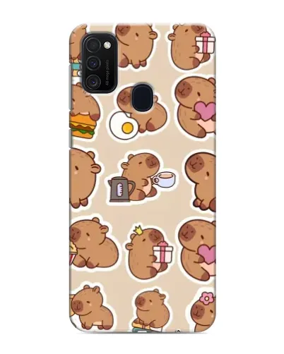 Чехол для Samsung Galaxy M21s с картинкой «Капибары паттерн»