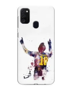 Чехол для Samsung Galaxy M21s с картинкой «Акварельный Месси Барселона»
