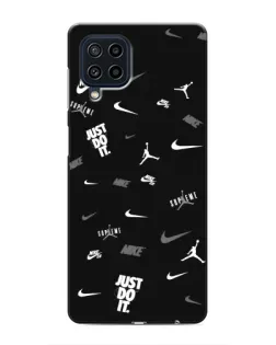 Чехол для Samsung Galaxy M22 с картинкой «Nike Black Pattern»