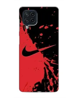 Чехол для Samsung Galaxy M22 с картинкой «Красные брызги Nike»