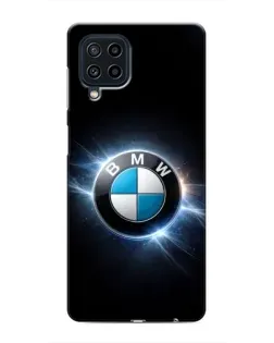 Чехол для Samsung Galaxy M22 с картинкой «BMW — неоновое сияние»