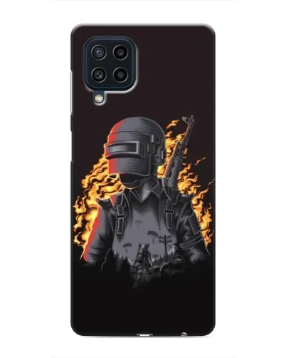 Чехол для Samsung Galaxy M22 с картинкой «PUBG — огненный силуэт»