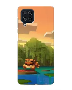 Чохол для Samsung Galaxy M22 з картинкою «Майнкрафт захід сонця»