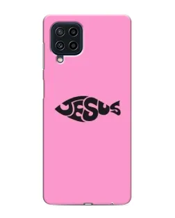 Чехол для Samsung Galaxy M22 с картинкой «Розовый символ  Jesus»