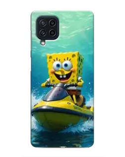 Чехол для Samsung Galaxy M22 с картинкой «Спанч Боб на гидроцикле»