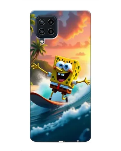 Чехол для Samsung Galaxy M22 с картинкой «Губка Боб серфингист»