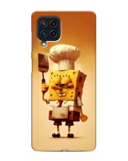 Чехол для Samsung Galaxy M22 с картинкой «Губка Боб повар»