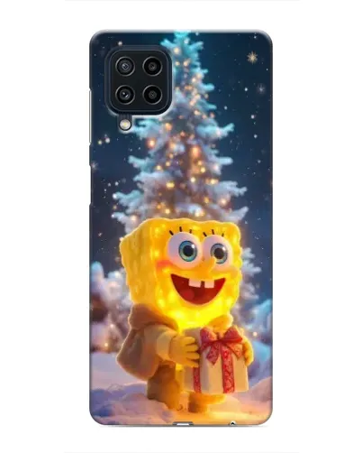 Чехол для Samsung Galaxy M22 с картинкой «Рождественский Спанч Боб»