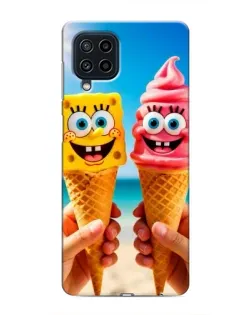Чехол для Samsung Galaxy M22 с картинкой «Спанч Боб мороженое»