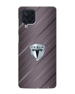 Чехол для Samsung Galaxy M22 с картинкой «Металлическая текстура Tesla» Чехол для Samsung Galaxy M22 с картинкой «Металлическая текстура Tesla»