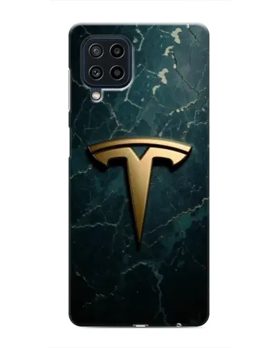 Чехол для Samsung Galaxy M22 с картинкой «Мраморная Tesla Gold»