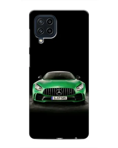 Чехол для Samsung Galaxy M22 с картинкой «Mercedes — неоновый лого»