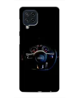 Чехол для Samsung Galaxy M22 с картинкой «Салон Audi — руль»
