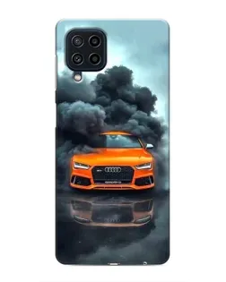 Чехол для Samsung Galaxy M22 с картинкой «Audi в облаках дыма»