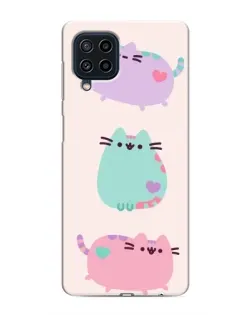 Чехол для Samsung Galaxy M22 с картинкой «Pusheen трио»