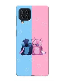 Чехол для Samsung Galaxy M22 с картинкой «Stitch и Angel Love»