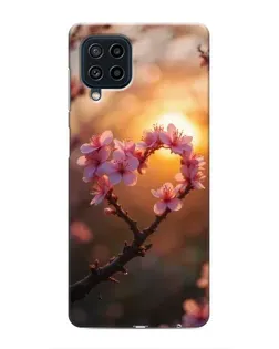 Чехол для Samsung Galaxy M22 с картинкой «Розовый цвет сердце на фоне заката» Чехол для Samsung Galaxy M22 с картинкой «Розовый цвет сердце на фоне заката»