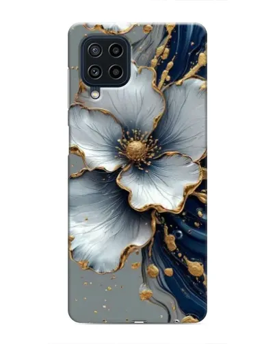 Чехол для Samsung Galaxy M22 с картинкой «Белый цветок и золотой флюид» Чехол для Samsung Galaxy M22 с картинкой «Белый цветок и золотой флюид»