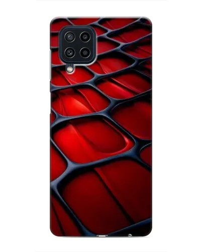 Чехол для Samsung Galaxy M22 с картинкой «Красная глянцевая сетка»