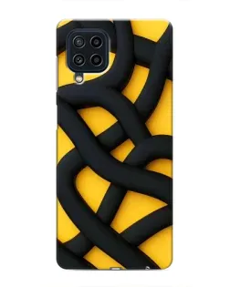 Чехол для Samsung Galaxy M22 с картинкой «Черное желтое переплетение»