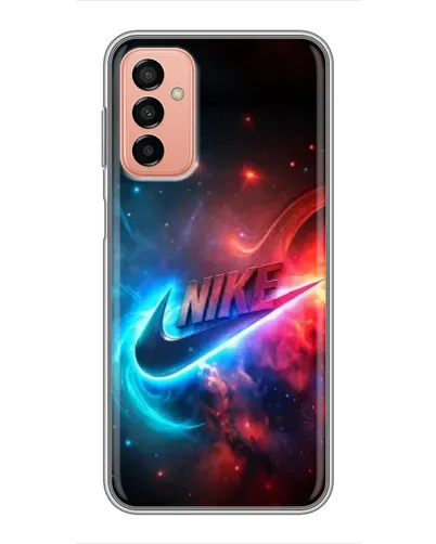 Чехол для Samsung Galaxy M23 (5G) с картинкой «Огненный логотип Nike»