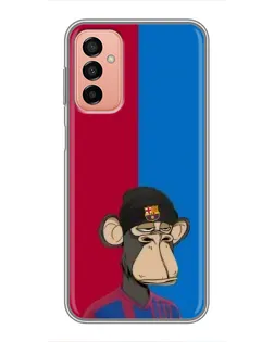 Чехол для Samsung Galaxy M23 (5G) с картинкой «Bored Ape — фанат Барсы» Чехол для Samsung Galaxy M23 (5G) с картинкой «Bored Ape — фанат Барсы»