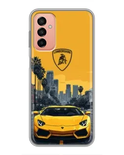 Чехол для Samsung Galaxy M23 (5G) с картинкой «Желтый Lamborghini город»