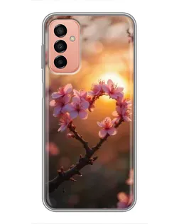 Чехол для Samsung Galaxy M23 (5G) с картинкой «Розовый цвет сердце на фоне заката» Чехол для Samsung Galaxy M23 (5G) с картинкой «Розовый цвет сердце на фоне заката»