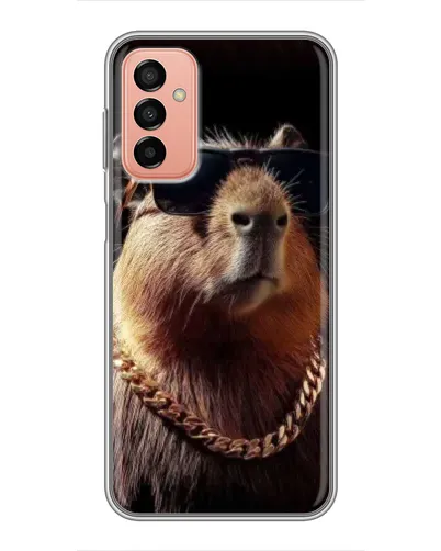 Чехол для Samsung Galaxy M23 (5G) с картинкой «Капибара золотая цепь»