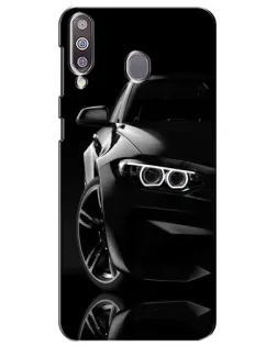 Чехол для Samsung Galaxy M30 (M305) с картинкой «Черная BMW — профиль»