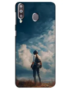 Чохол для Samsung Galaxy M30 (M305) з картинкою «Герой PUBG на скелі»