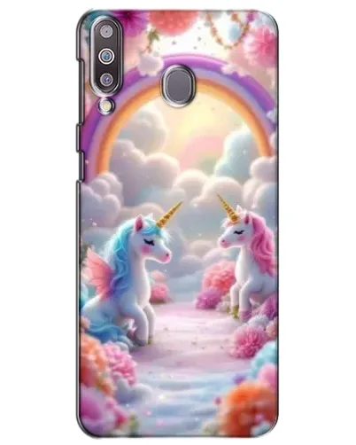 Чехол для Samsung Galaxy M30 (M305) с картинкой «Радуга и единороги»