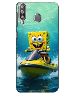 Чехол для Samsung Galaxy M30 (M305) с картинкой «Спанч Боб на гидроцикле»