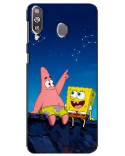 Чехол для Samsung Galaxy M30 (M305) с картинкой «Губка Боб и Патрик ночью»