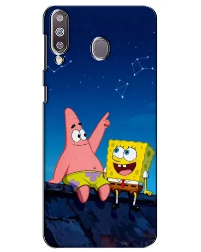Чехол для Samsung Galaxy M30 (M305) с картинкой «Губка Боб и Патрик ночью»