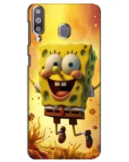 Чехол для Samsung Galaxy M30 (M305) с картинкой «Губка Боб прыгает»
