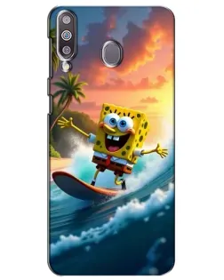 Чехол для Samsung Galaxy M30 (M305) с картинкой «Губка Боб серфингист»