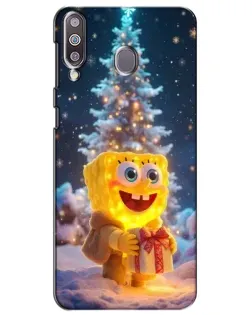 Чехол для Samsung Galaxy M30 (M305) с картинкой «Рождественский Спанч Боб»