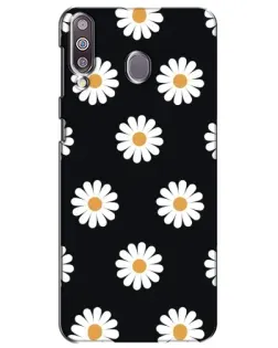 Чехол для Samsung Galaxy M30 (M305) с картинкой «Ромашки на черном»