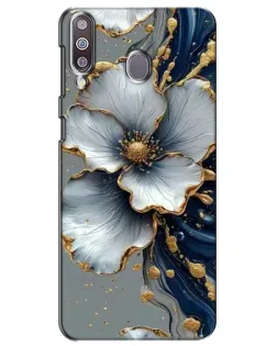 Чехол для Samsung Galaxy M30 (M305) с картинкой «Белый цветок и золотой флюид»