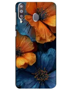 Чехол для Samsung Galaxy M30 (M305) с картинкой «Яркая сине-оранжевая флора»