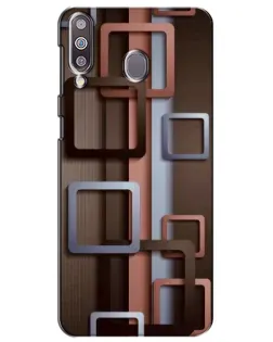 Чохол для Samsung Galaxy M30 (M305) з картинкою «Коричневі об'ємні квадрати»