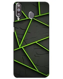 Чохол для Samsung Galaxy M30 (M305) з картинкою «Зелені геометричні лінії»