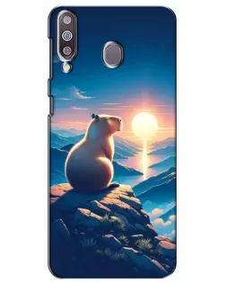 Чехол для Samsung Galaxy M30 (M305) с картинкой «Закат солнца с капибарой»