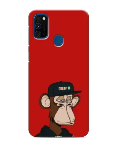 Чехол для Samsung Galaxy M30s (M307) с картинкой «Bored Ape — красный фон»