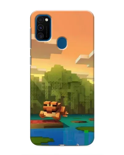 Чехол для Samsung Galaxy M30s (M307) с картинкой «Майнкрафт закат солнца»