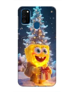 Чехол для Samsung Galaxy M30s (M307) с картинкой «Рождественский Спанч Боб»