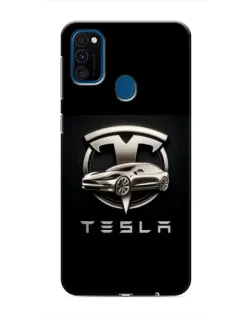 Чехол для Samsung Galaxy M30s (M307) с картинкой «Tesla — серебристое авто» Чехол для Samsung Galaxy M30s (M307) с картинкой «Tesla — серебристое авто»